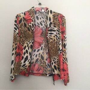 Floral and Leopard Print Jacket